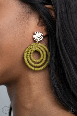 Whimsically Wicker - Green Clip-On