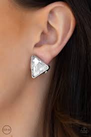 Timeless in Triangles - White Clip-On